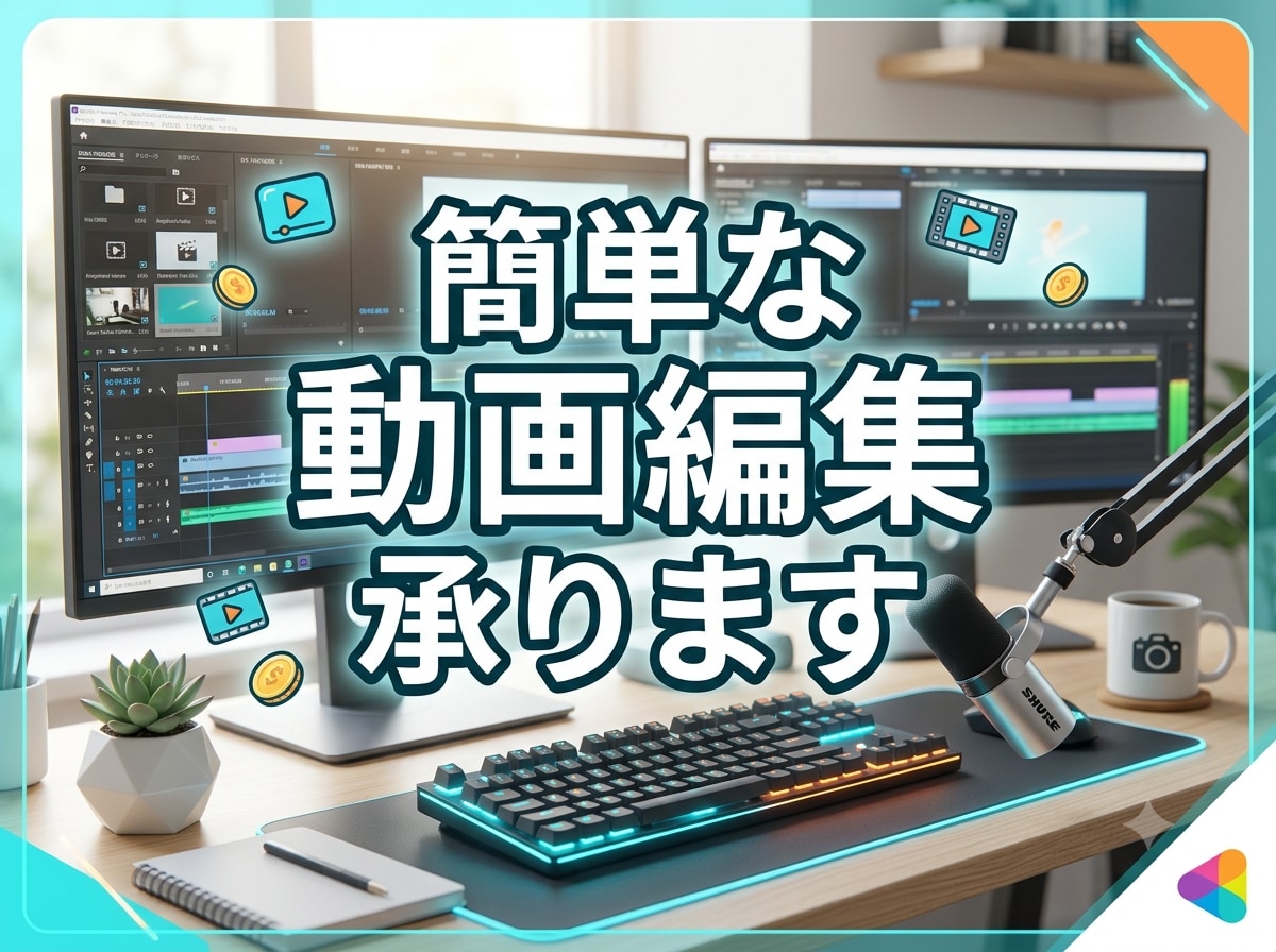 簡単な動画編集承ります YouTubeのカット・テロップ入れを代行！ イメージ1