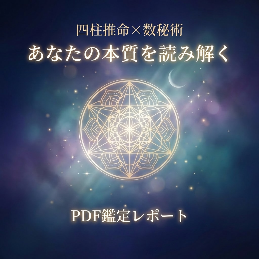 四柱推命×数秘術×西洋占星術で徹底鑑定します 恋愛・転職・2026年運勢をPDF8〜12ページで鑑定 イメージ1