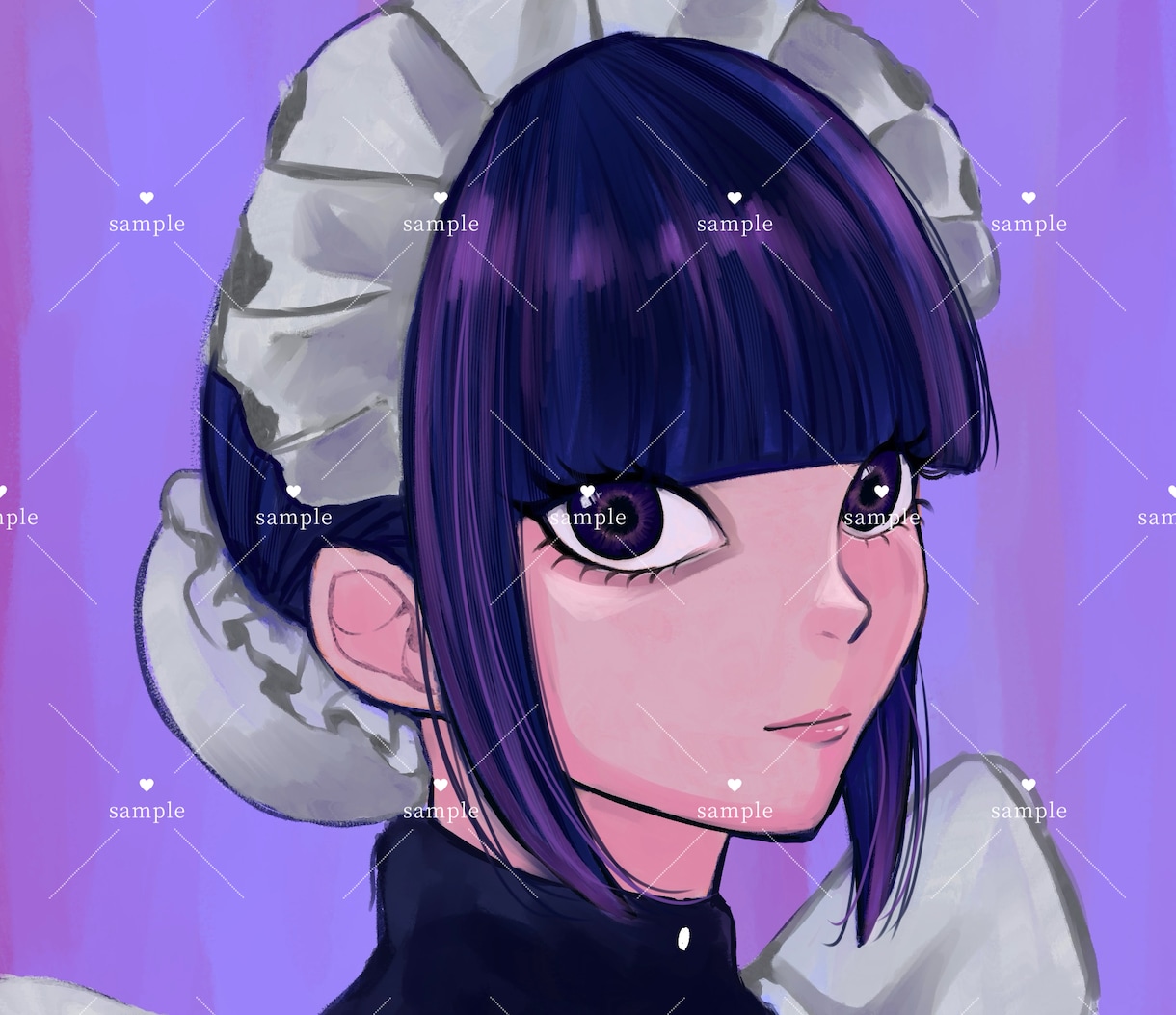 目を引く厚塗り風アイコン承ります 目力強めのミステリアスなアイコンを描きます。 イメージ1