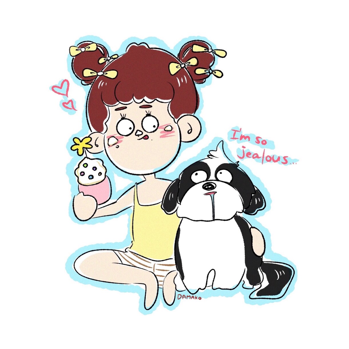 ペットのイラスト描きます 愛犬ちゃんをゆる〜くポップなイラストに！ イメージ1