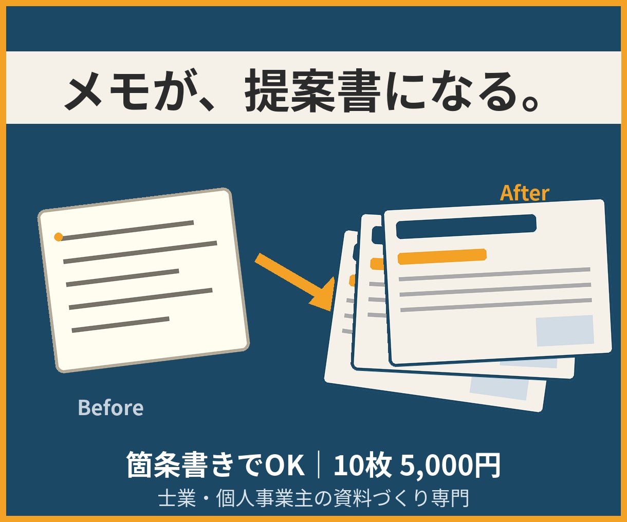 メモから伝わる提案書・セミナー資料に仕上げます 個人事業主・士業専門｜10枚5000円・修正2回無料 イメージ1