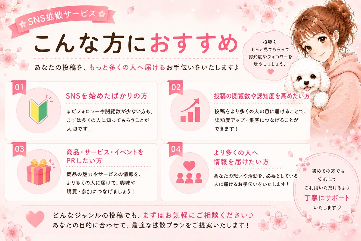 あなたのSNS投稿を応援します SNS投稿の拡散・PRを丁寧にサポートします イメージ3