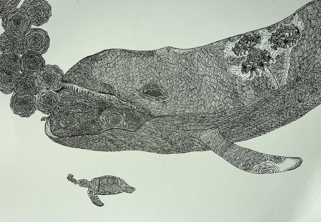 緻密な線画で動物と植物を描きます 一筆一筆に込めた繊細な線画、唯一無二のアートとして仕上げます イメージ4
