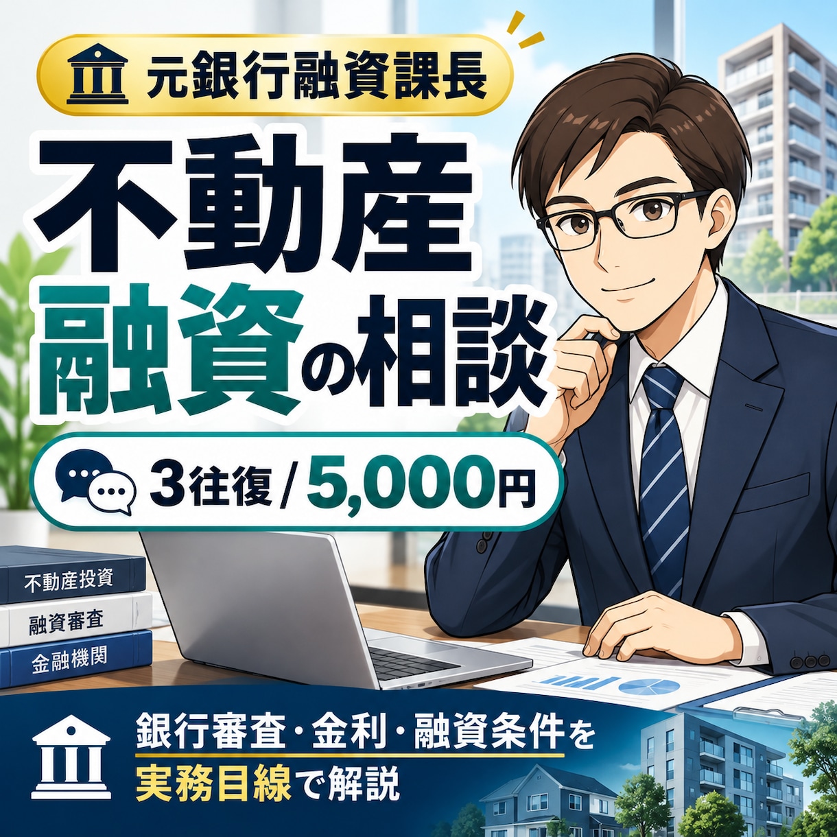 元銀行融資課長が不動産融資の相談に乗ります 銀行審査・金利・融資条件等、トークルームでお答えします！ イメージ1