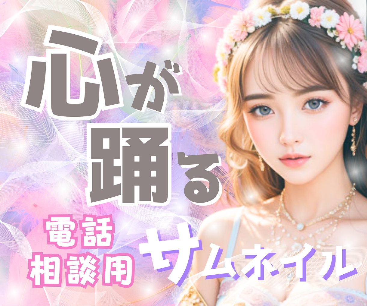 艶っぽくて魅力的な✨ココナラサムネイル作成致します 電話相談用サムネ♬セミ！フルオーダー✨丸投げや放置でもOK✨ イメージ1