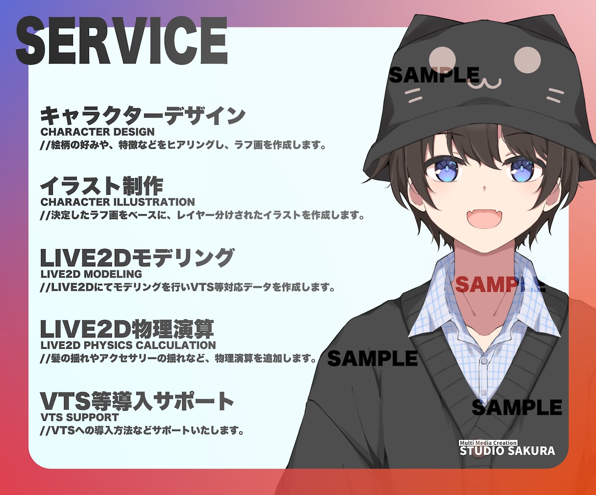 Live2D Vtuberイラストモデリングします 可愛いキャラクターでVtuberデビュー！ イメージ2