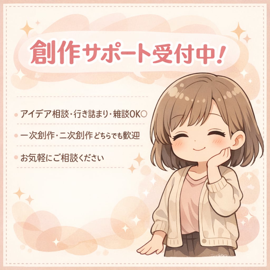 あなたの創作活動を全力でバックアップします 一次創作・二次創作問わず、創作活動のお悩み相談承ります！ イメージ1
