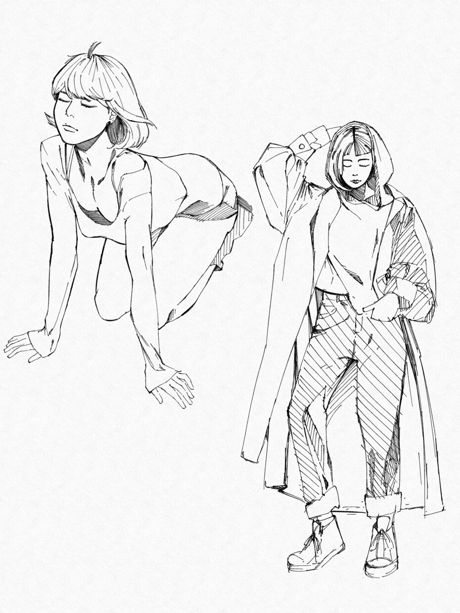 人物、動物イラスト　モノクロ、線画イラスト描きます 写真を元に人物や動物の線画イラスト作成します。 イメージ4