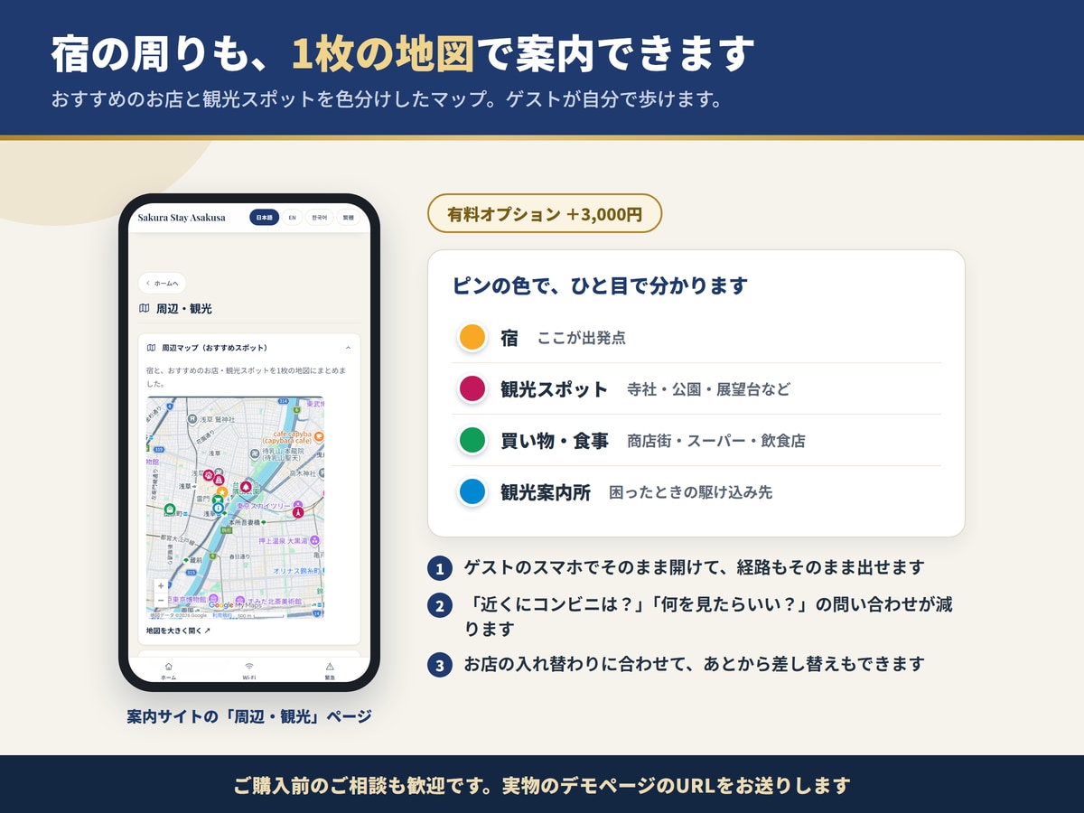 民泊ハウスマニュアルを4言語・紙とWebで作ります 現役ホストが作る、問い合わせが減る4言語マニュアル イメージ6
