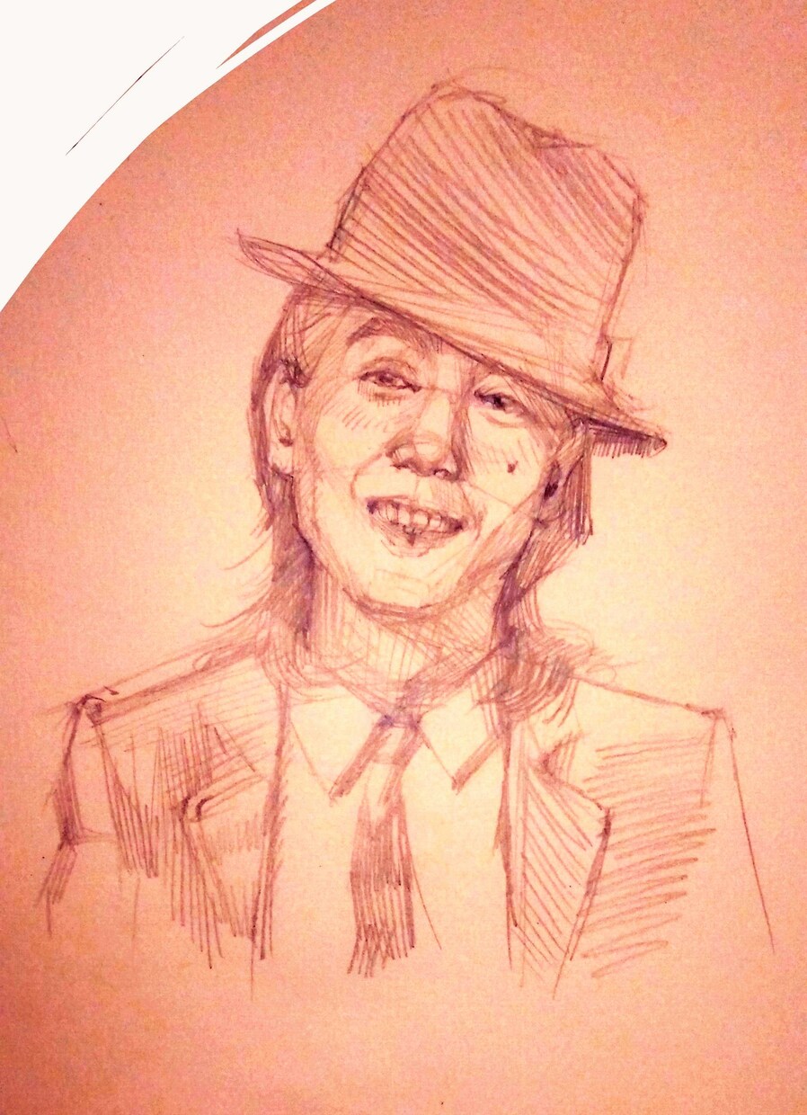 ぬくもりを感じる人物、似顔絵イラストを提供します 味わいデッサン似顔絵写実、デッサン、色鉛筆画 イメージ1