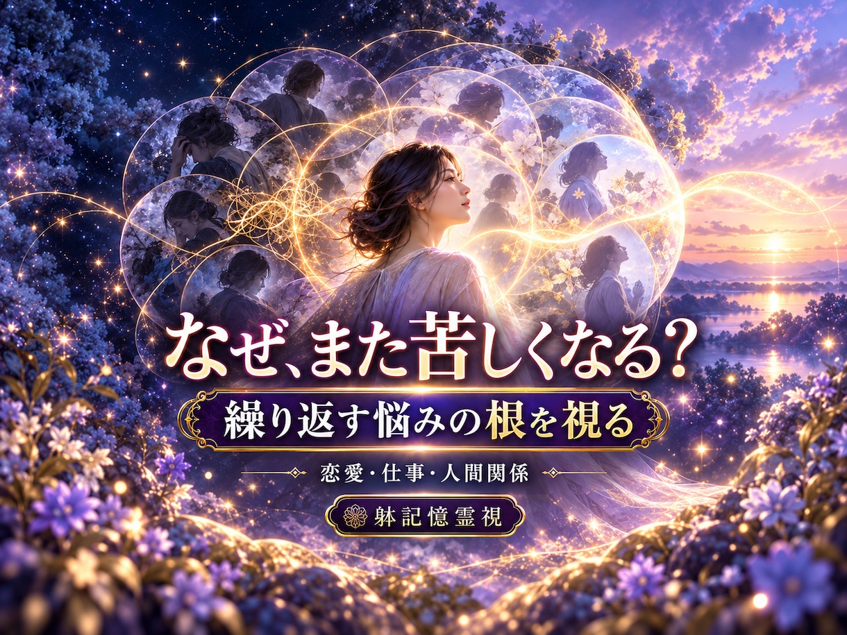 繰り返す悩みと心の反応を霊視で読み解きます 恋愛・仕事・人間関係・不安・執着の背景を紐解く自己理解の鑑定 イメージ1