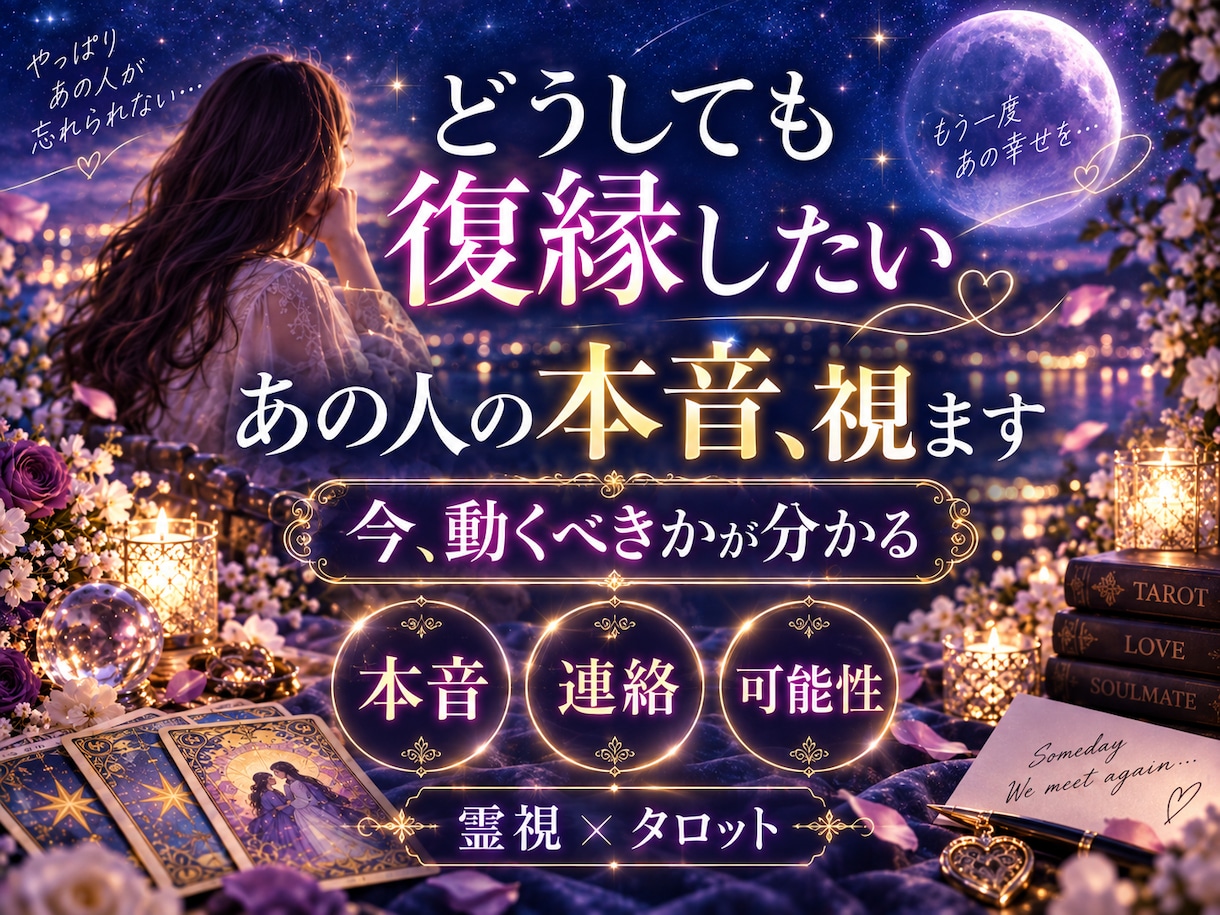 復縁占い｜相手の本音と復縁の可能性を霊視します 元彼・元カノの本音、冷却期間、復縁時期、連絡まで霊視鑑定 イメージ8