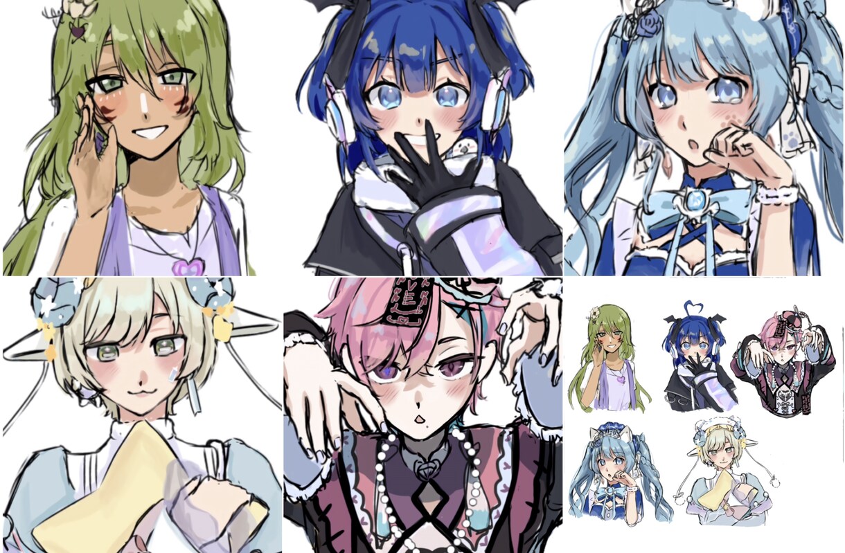 二千円バストアップ★シンプル塗りイラスト描きます 激安価格！お試しで依頼してみませんか？ イメージ2