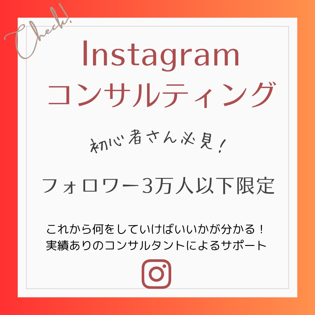 スモールアカウント専門でインスタコンサルをします 実績ありのコンサルタントが今後何をしたら良いかお伝えします イメージ1