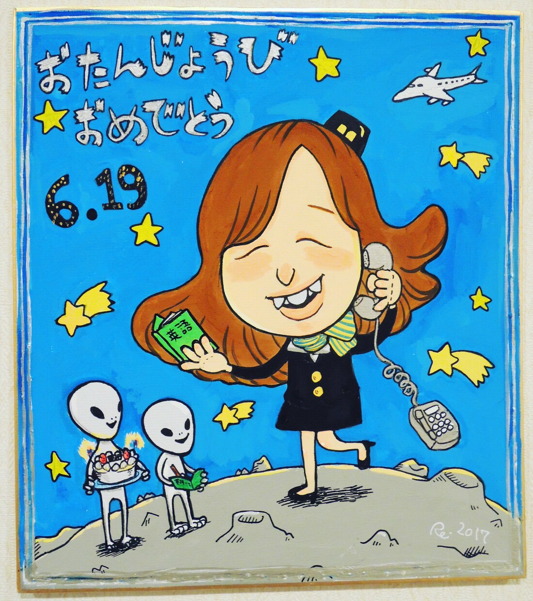 プロの似顔絵師、小学館受賞者がアナログで制作します 色紙サイズで心をこめてお描きする世界に一枚だけの絵 イメージ2