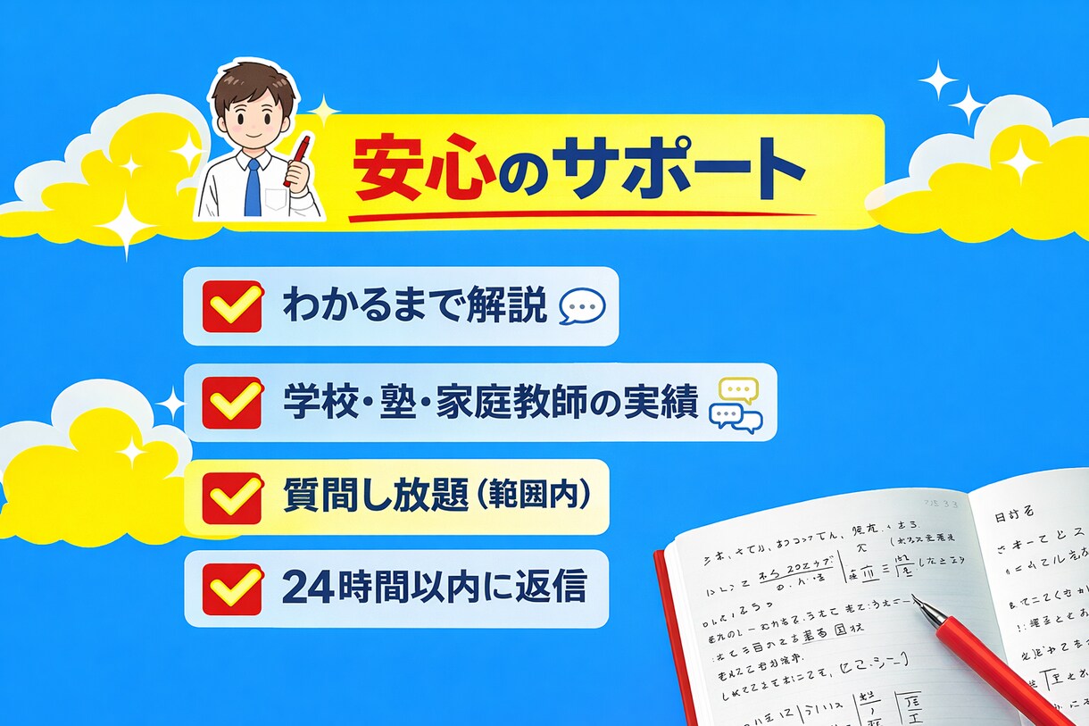 元中高教員が小・中・高校生の数学を解説します 途中式から「なぜそうなるか」まで、元教員がわかるまで解説 イメージ3
