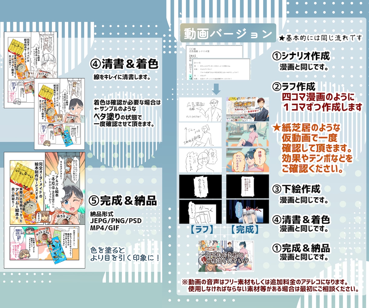 動画も可／YouTube等LP広告漫画制作 します １コマ1,500～★ストーリー丸投げOK！印刷用もSNS用も イメージ8