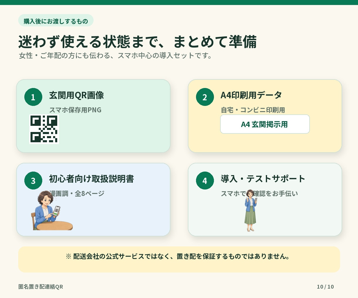 個人情報を出さずに置き配連絡できるQRを設定します スマホだけで置き場所確認・匿名質問・返信まで完結 イメージ6
