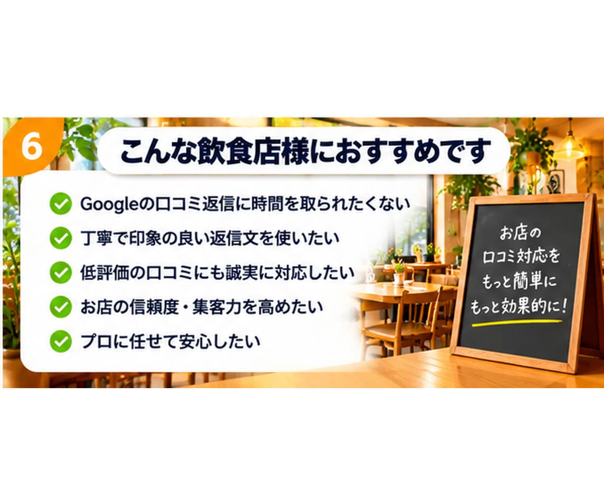 飲食店のGoogle口コミ返信を5件作成します 高評価・低評価どちらも自然な返信文を作成 イメージ6