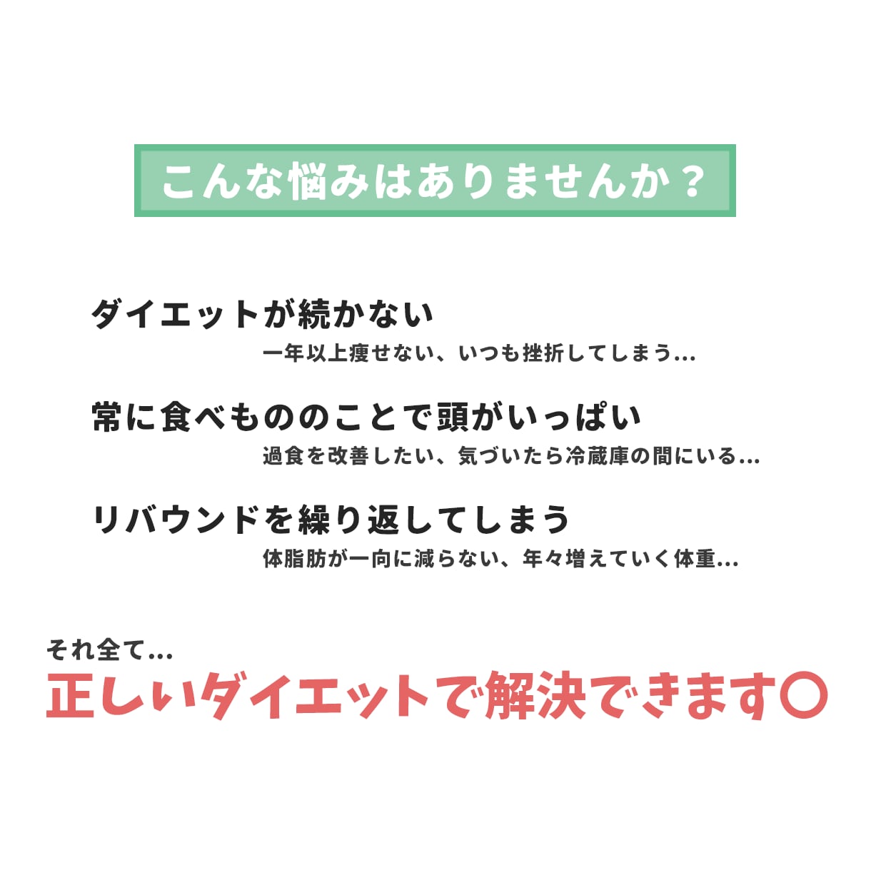 30日間の栄養管理をサポートします 過食や停滞･何をしても痩せない方の最後のダイエット イメージ3