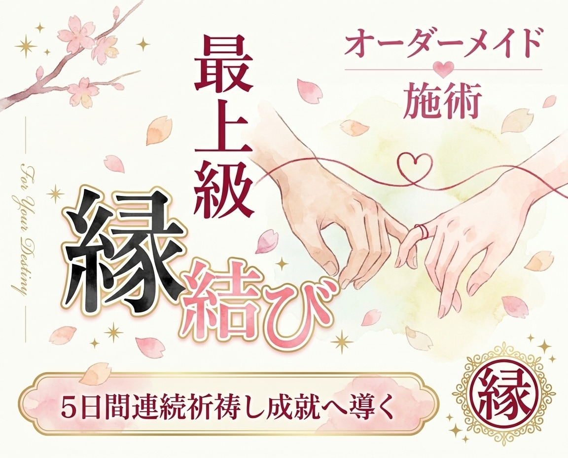 最上級｜あなただけの縁結びで恋愛成就へ導きます 片思い・復縁・複雑愛｜本音と縁の流れ5日間オーダーメイド施術 イメージ1