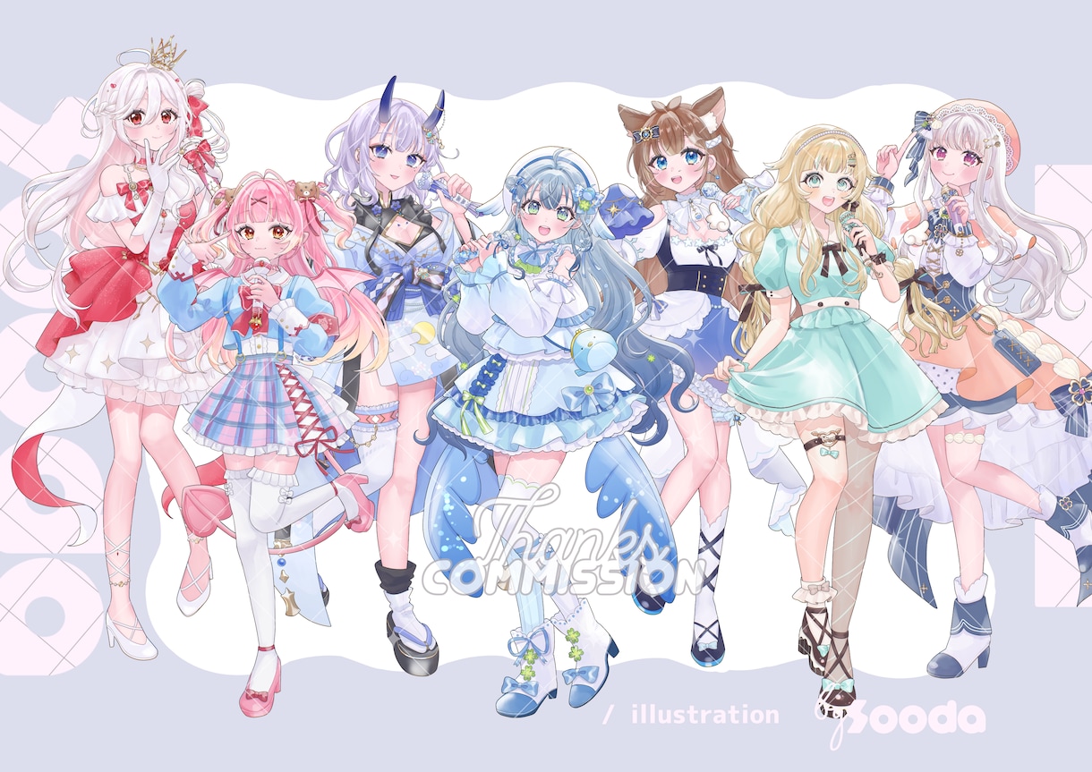 かわいい立ち絵・一枚絵イラスト描きます キービジュアルや歌ってみた、漫画も対応可能！ イメージ7
