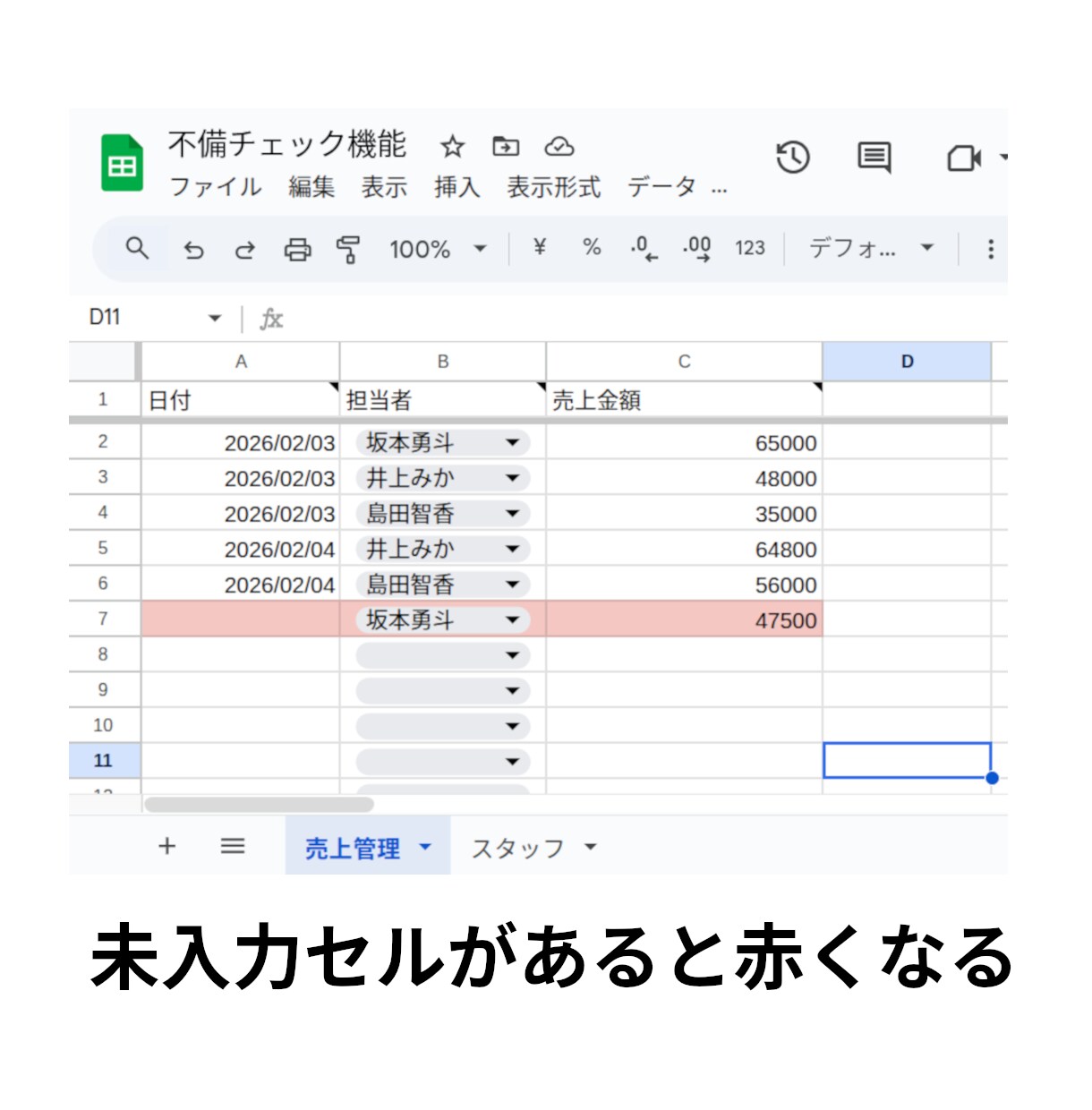 スプレッドシートの改善で「困った」を減らします 今のシートを活かし最小限に修正。毎日のイライラを解消します。 イメージ4