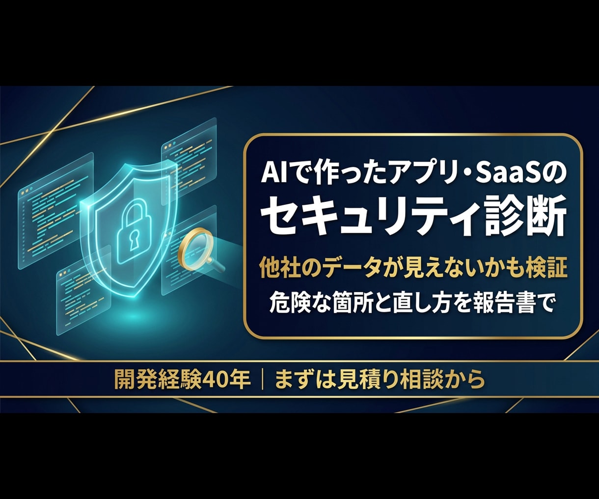 AI開発アプリ・SaaSのセキュリティ診断します 脆弱性の洗い出し。他社のデータが見えないかも検証 イメージ1