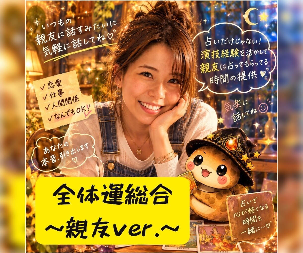 お電話タロット占い【全体運総合】親友口調で占います 演技経験有の占い師が親友口調でお届けするタロット占いです✨ イメージ1