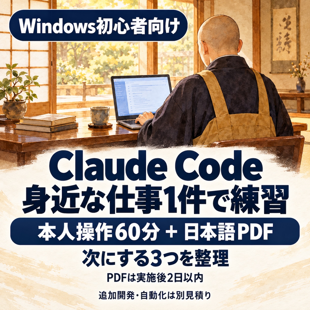 WindowsでClaude導入を伴走します Windows初心者へ｜本人操作60分＋次の3操作PDF イメージ1