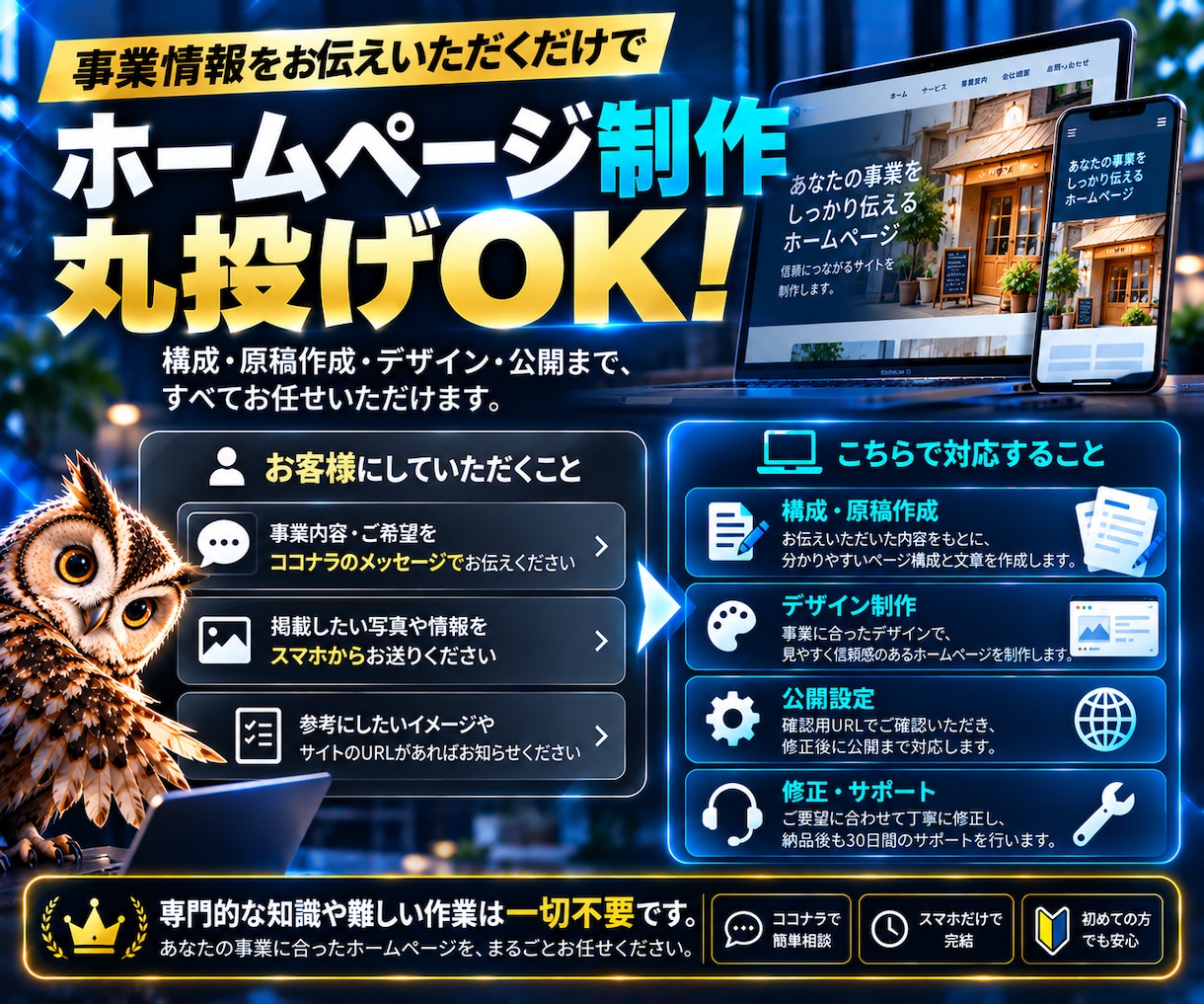 SEO・AI検索に対応したホームページを制作します 丸投げOK！原稿作成から検索対策・公開までまとめて対応 イメージ3