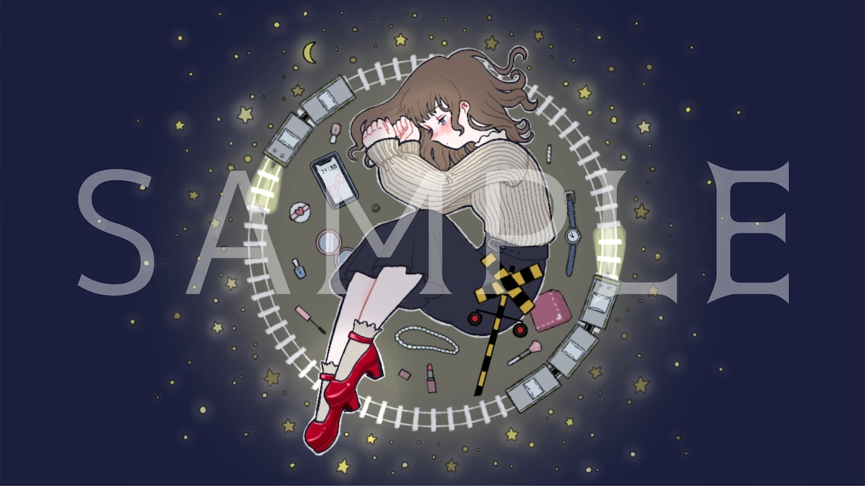 サムネイル、チラシなど一枚絵の制作をします レトロでポップな色使いの個性的なイラストを描きます！ イメージ4