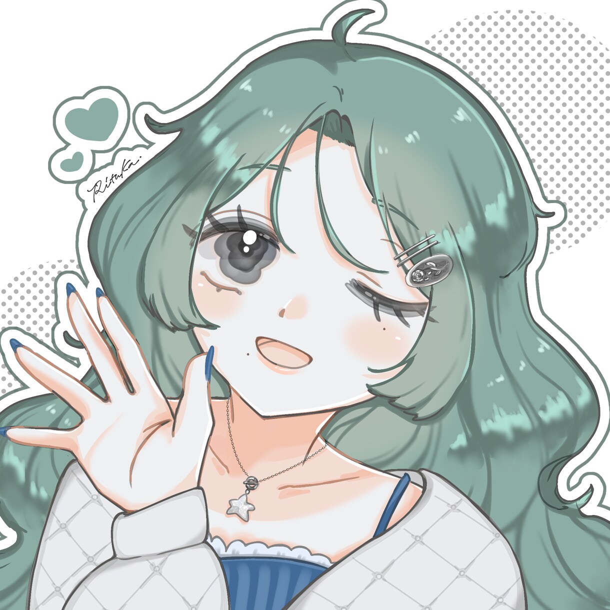 正方形の女性イラストを制作します 風を感じられるような温度感・透明感を大切に制作します イメージ1