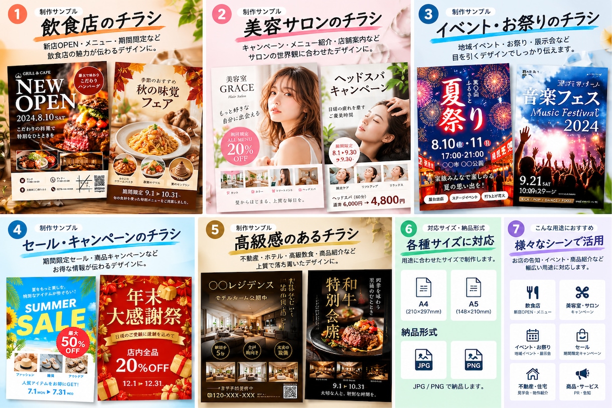 チラシ・フライヤーを制作します お店やイベントの魅力が伝わるデザインに仕上げます イメージ2