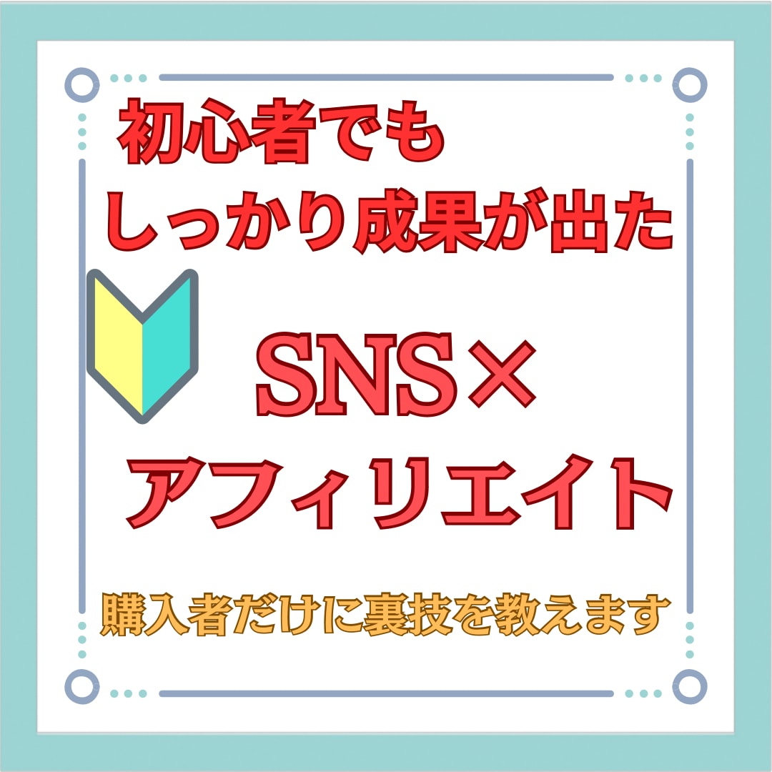 SNS×アフィリエイトの副業教えます 2児パパが実践、＋アルファの収入が！経験・知識・コツは不要！ イメージ1