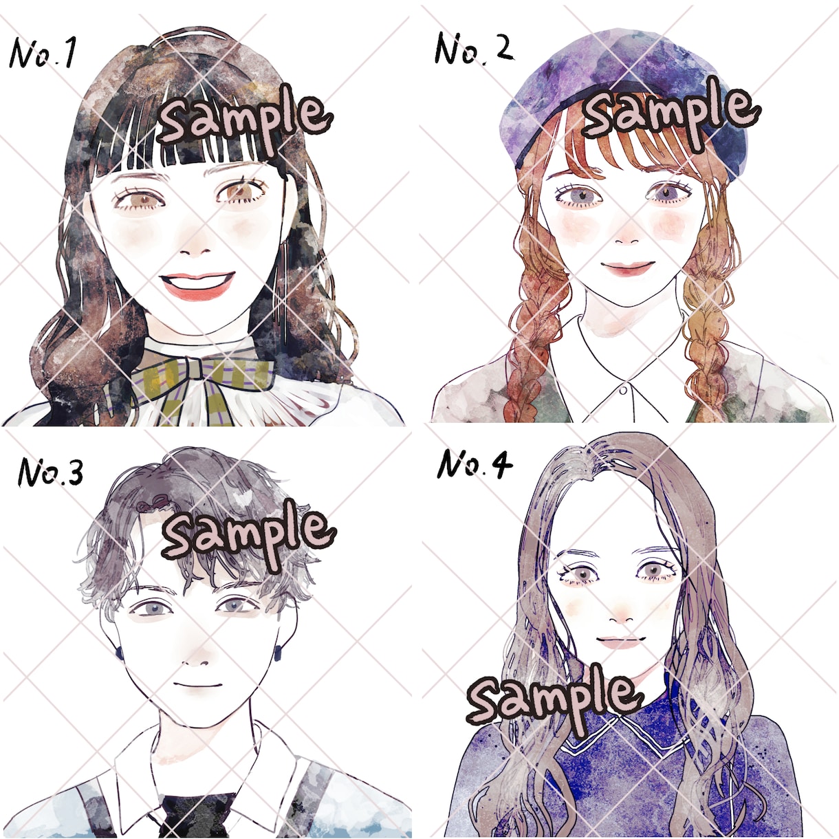 完成済みのアイコンイラストを販売します SNSに使用できる大人っぽいおしゃれな水彩風アイコンです。 イメージ2