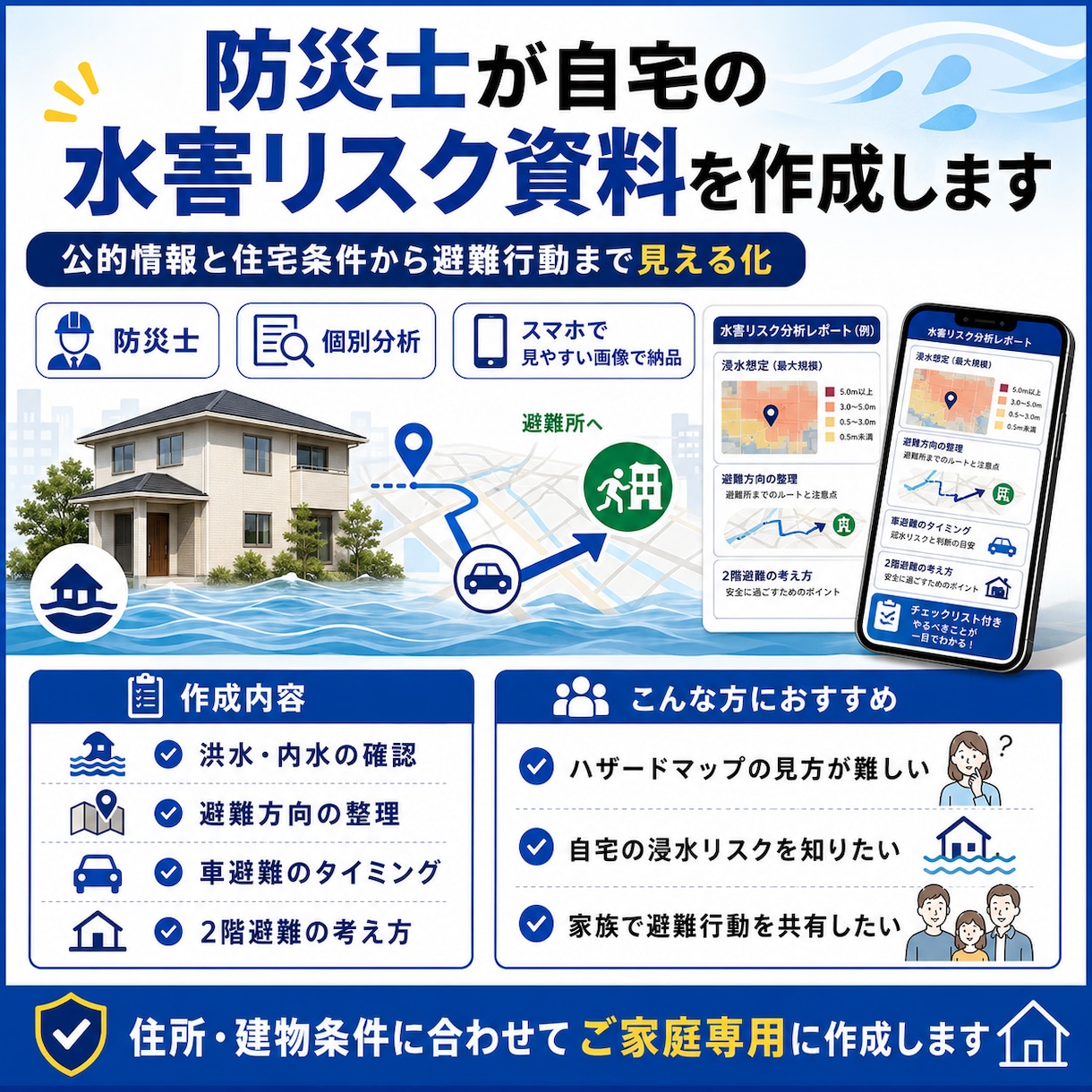 防災士が自宅の水害リスクを分析します 公的情報と住宅条件から避難行動まで整理します。 イメージ1