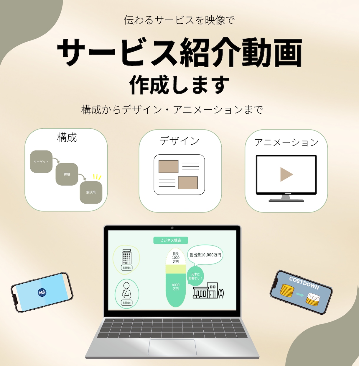 デザインを重視したサービス紹介動画を作ります 構成からデザイン、アニメーションまで。伝わる動画を制作します イメージ1