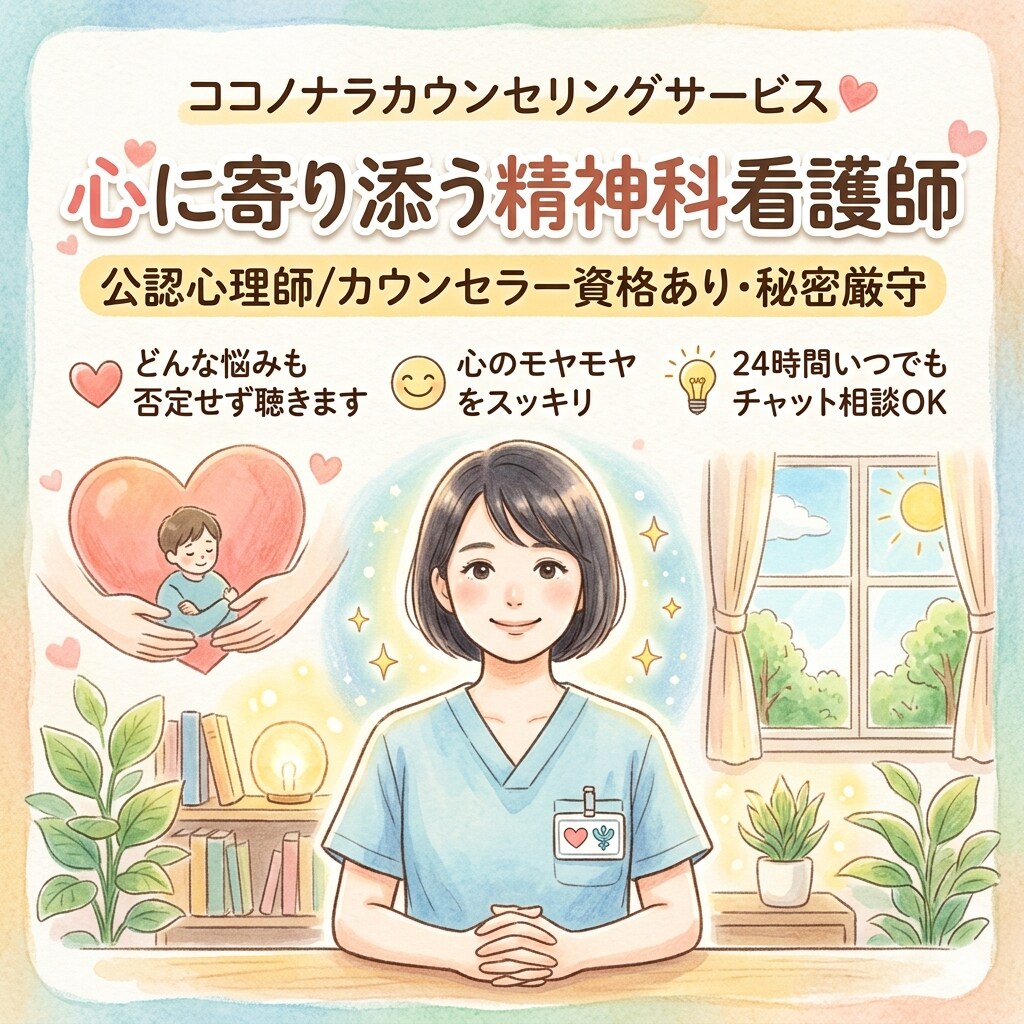 心理カウンセラー×精神科看護師が悩みに寄り添います 【チャット対応】LINE感覚で誰にも言えない悩みを吐き出して イメージ1