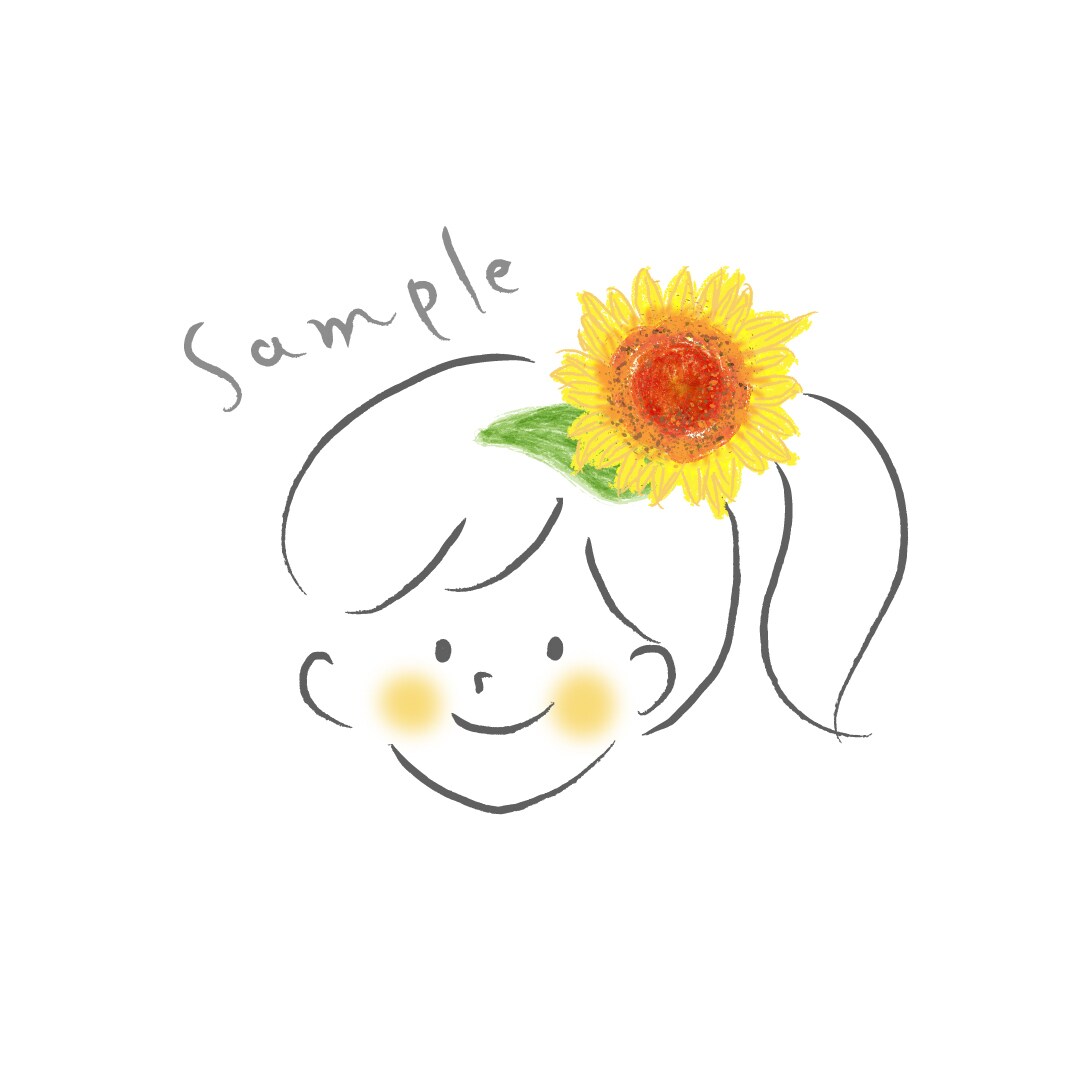 お花と一緒のデフォルメゆるふわアイコン描きます 似顔絵風アイコンにお花を添えて可愛く美しく♡名入れもOK！ イメージ8