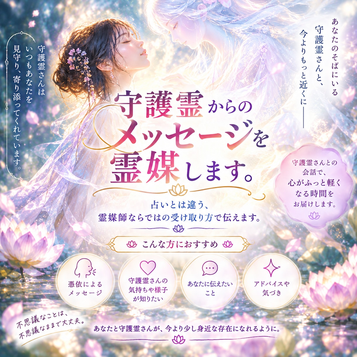 あなたと守護霊さんが会話できるよう、憑依霊媒します あなたの寂しさを拭い去ります。守護霊からの愛のメッセージ。 イメージ2
