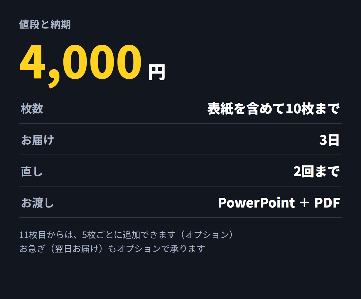 箇条書きのメモから伝わるスライド資料を作ります メモを送るだけ。PowerPointとPDFでお渡し イメージ8