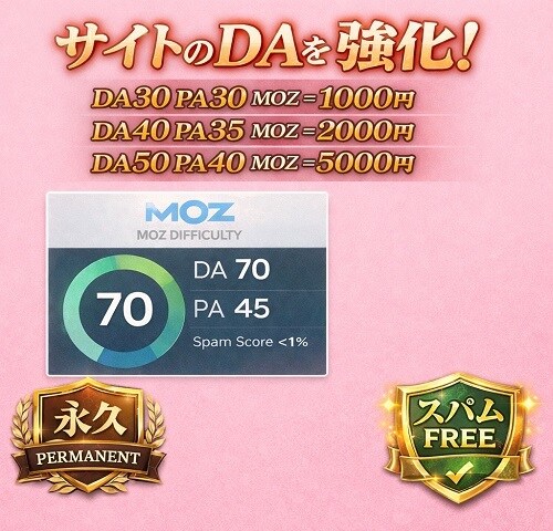 DA 30 mozを迅速かつ安全に増加ます ドメインオーソリティをDA 30 MOZに上げます イメージ1