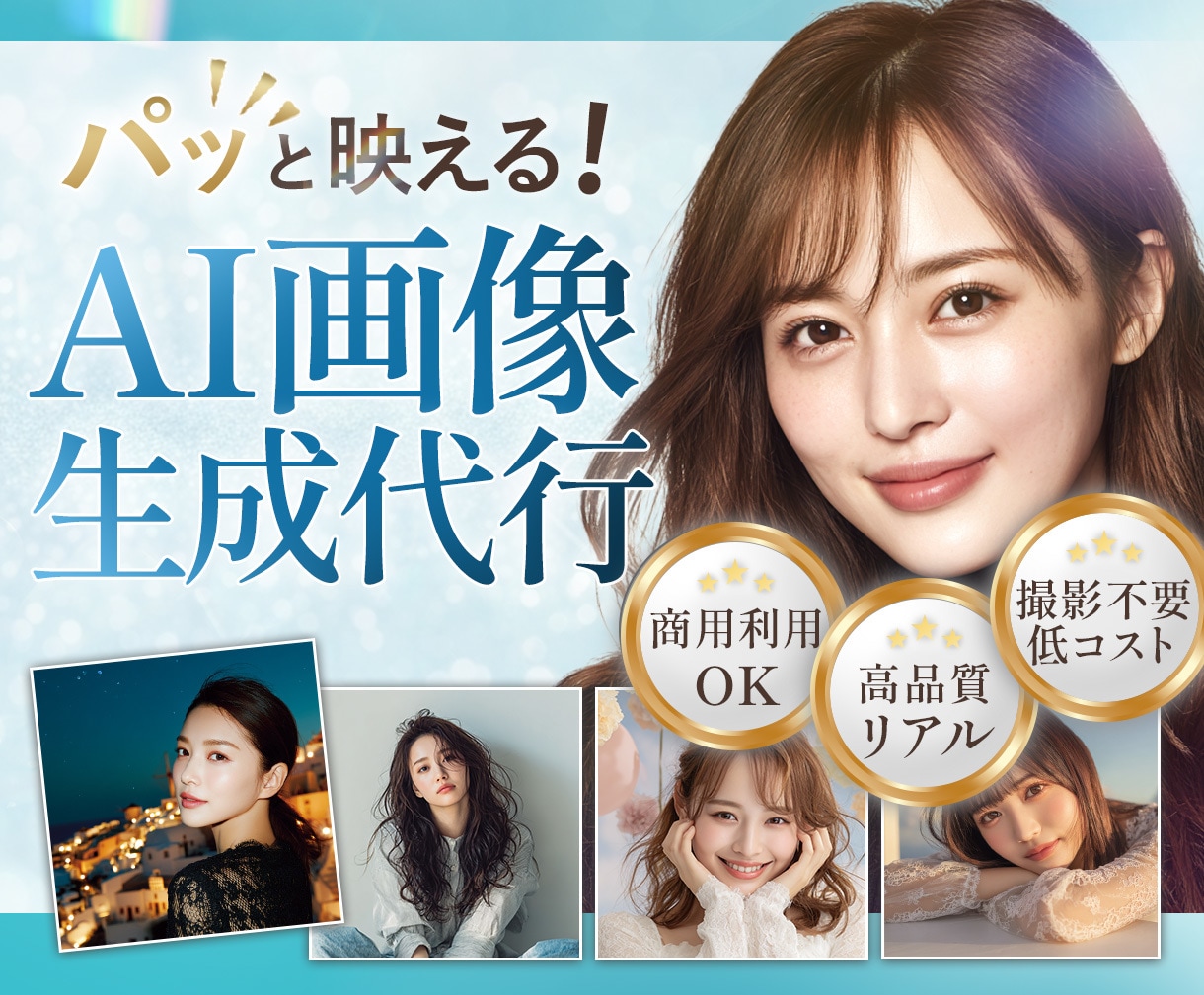 3名様限定！AI美女モデル画像を代行生成します パッと映える！ リアルで目を惹く美女モデル素材をご提供！ イメージ1
