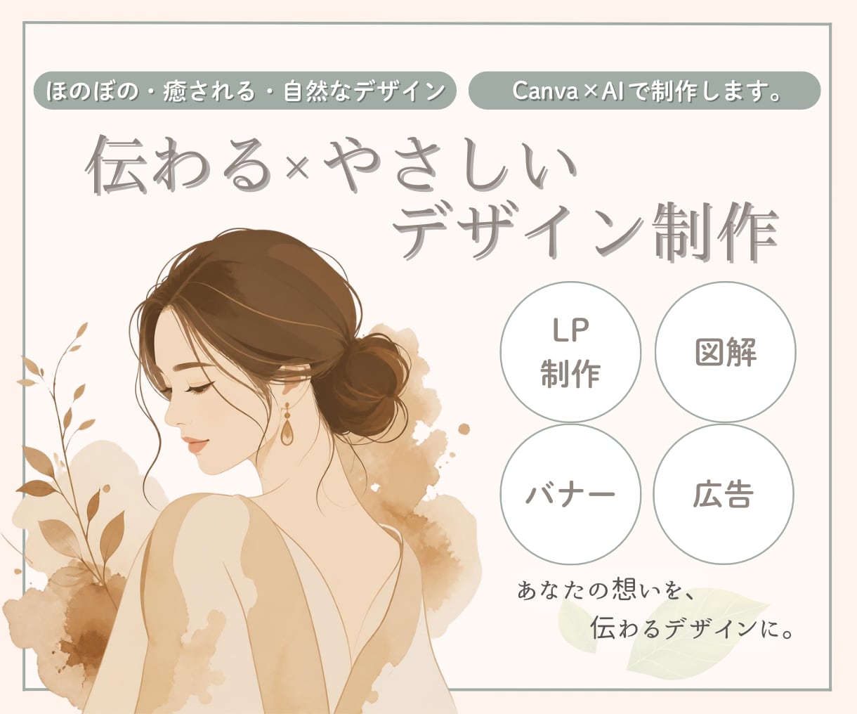 やさしいデザインお作りします バナー/WEB画像/LP/ヘッダー画像制作 イメージ1