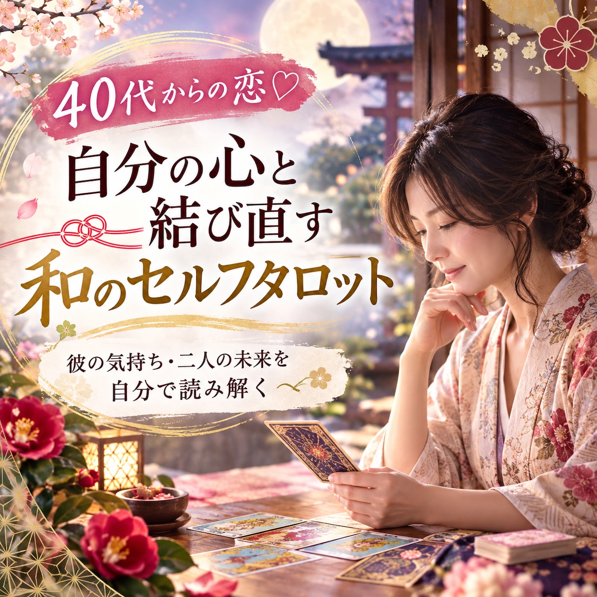 40代から恋愛引き寄せセルフタロット講座で輝けます 9月末♡自分を整え恋愛を引き寄せ♡和のセルフタロット講座 イメージ1