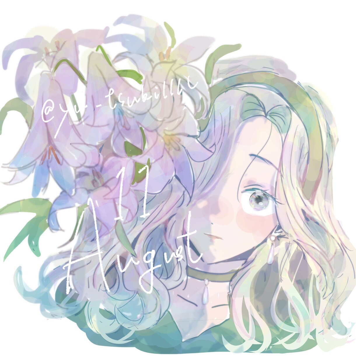 あなたを誕生花でイラスト化します 誕生花擬人化イラスト花と人物を一体化したイラスト イメージ1