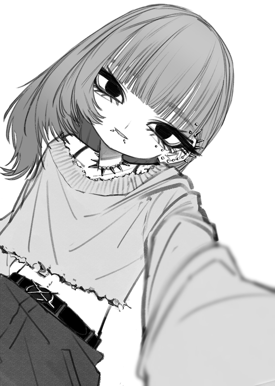 ダークなかっこ可愛い女の子描きます ピアス、ウルフなどかっこ可愛い印象の女の子が好きな方！！ イメージ2