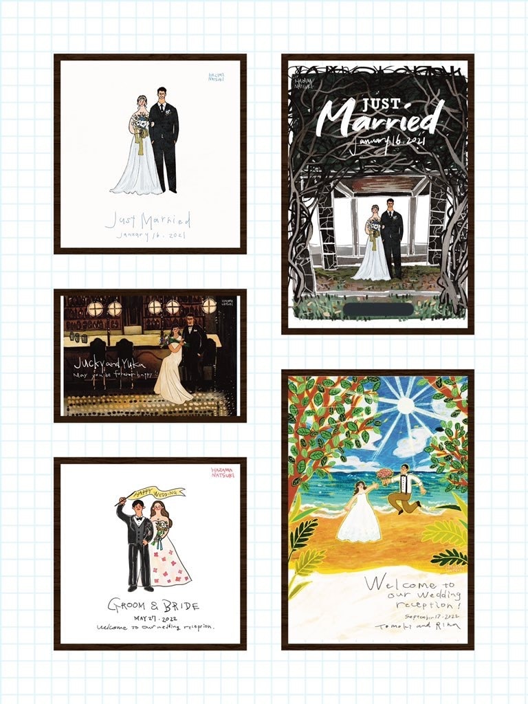 結婚式や記念日の思い出をお写真を元に描きます 思い出をオリジナルイラストに♪♪インテリアにもギフトにも！ イメージ6