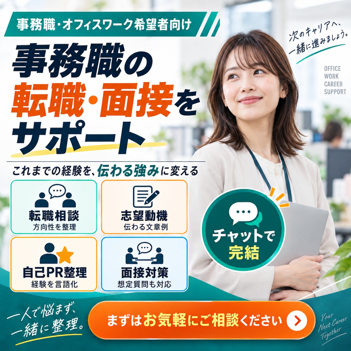 転職・面接の悩みをまるごとフルサポートします 実績1000名越え｜志望動機・自己PR・面接回答例まで対応 イメージ1